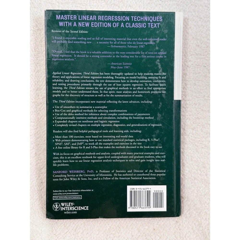 Applied Linear Regression Sanford 2005 Statistic and Probability‎ Series